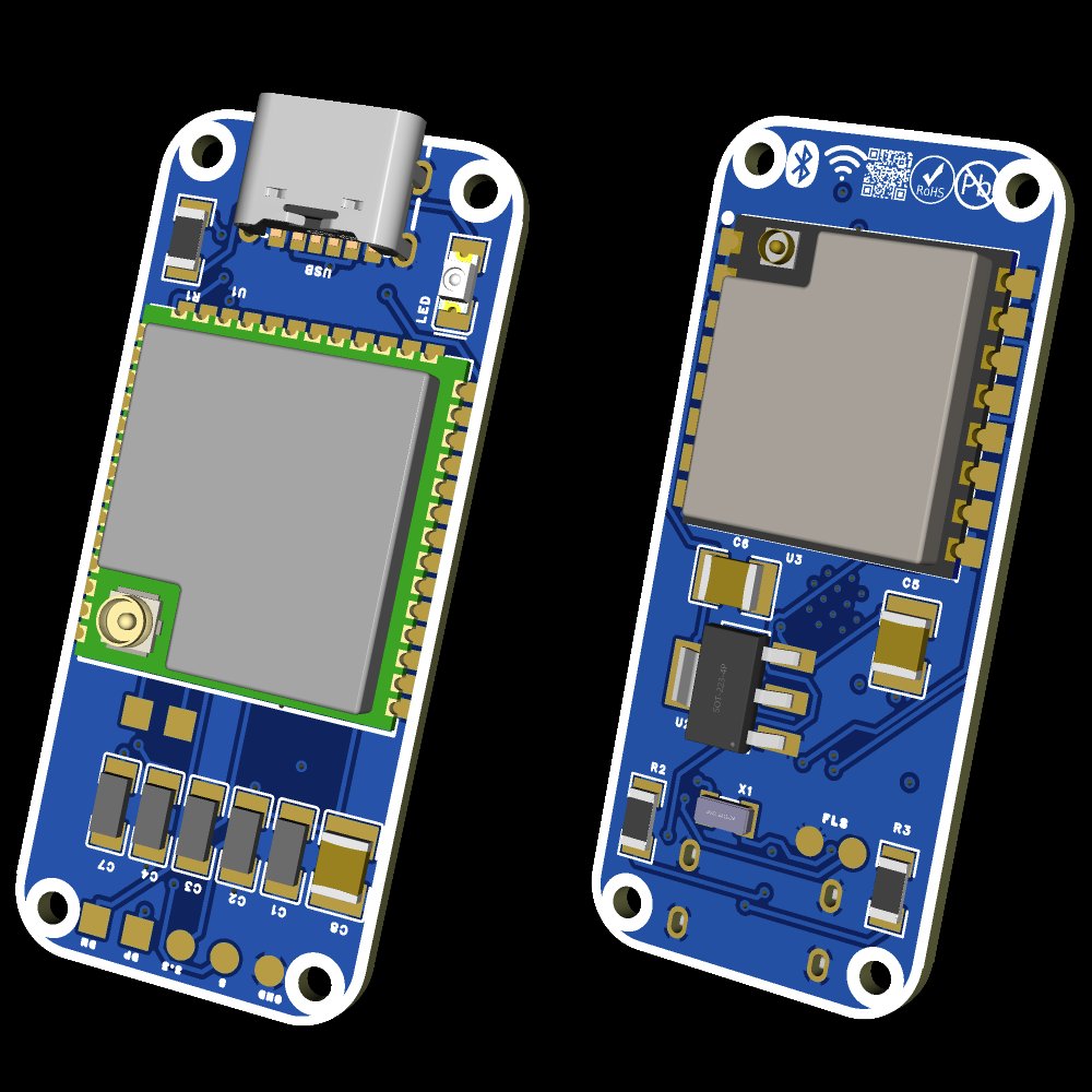 ESP32 ve kablosuz bağlantı modüllü kart tasarımının ön ve arka yüzü